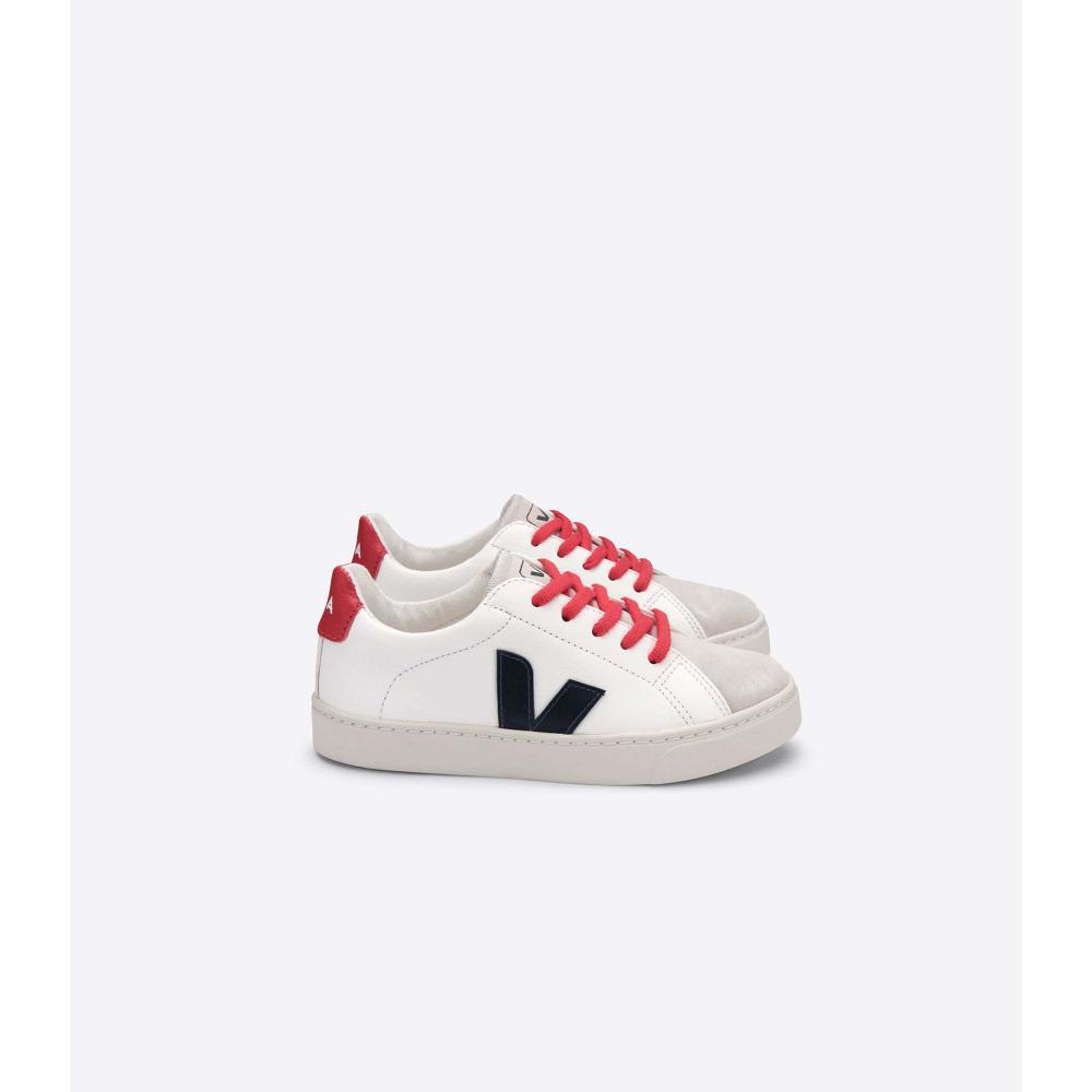 White/Black/Red Kids\' Veja ESPLAR LACES CHROMEFREE Shoes | AU 732OKI